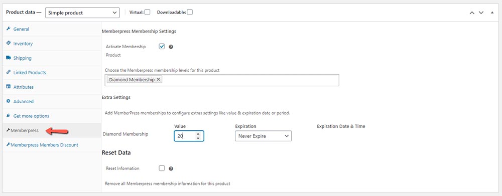 Connecting an Existing WooCommerce Product to a MemberPress membership